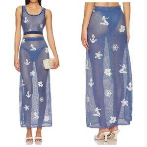 AGUA BENDITA Matching Set - Emil Crop Top & Cyrus Skirt Mermaid Mesh S/M